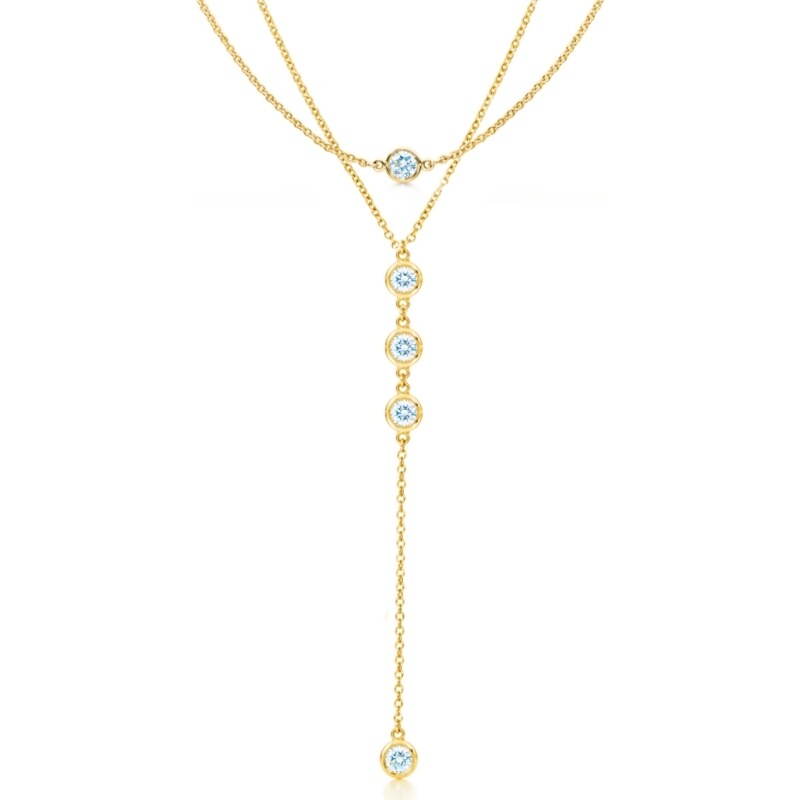 SWAROVSKI Elements Swarovski e. zlatý náhrdelník do výstrihu Decollete 46793284