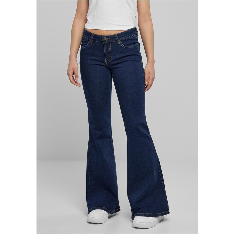 Urban Classics Womens Bell-bottomed Jeans - Navy Blue 50649022