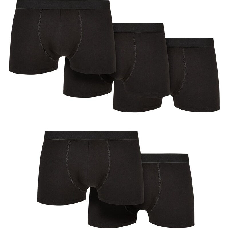 Urban Classics Solid Organic Cotton Boxer Shorts 5-Pack Black+Black 50682449
