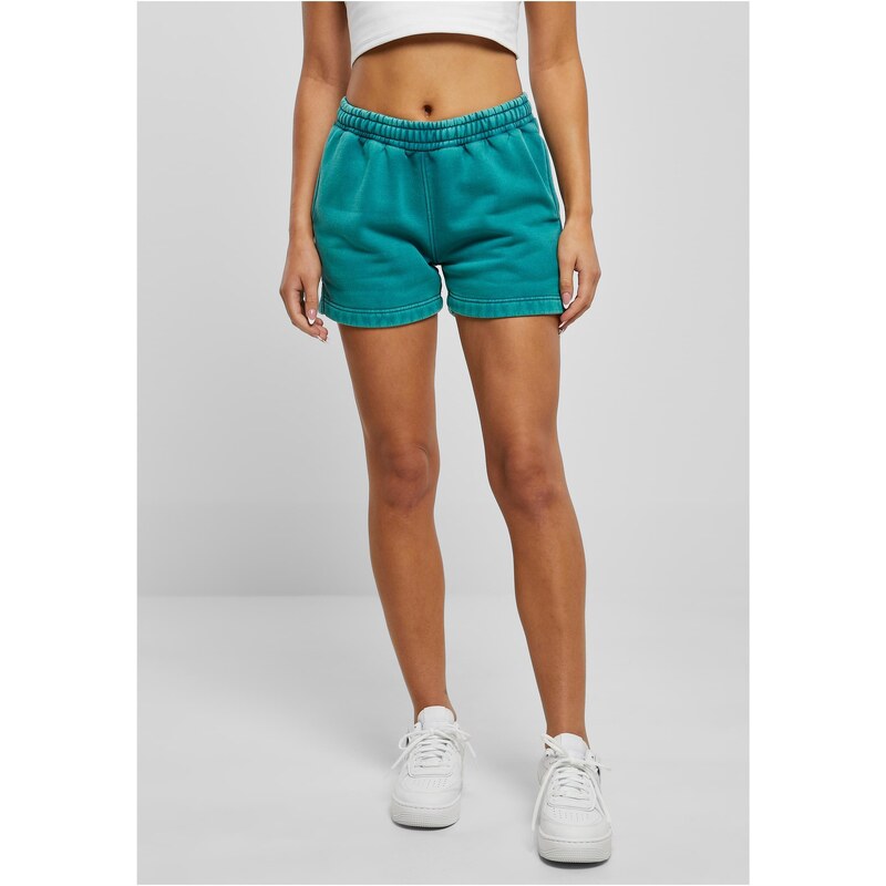 Urban Classics Womens Stone Washed Shorts - Watergreen 50686459