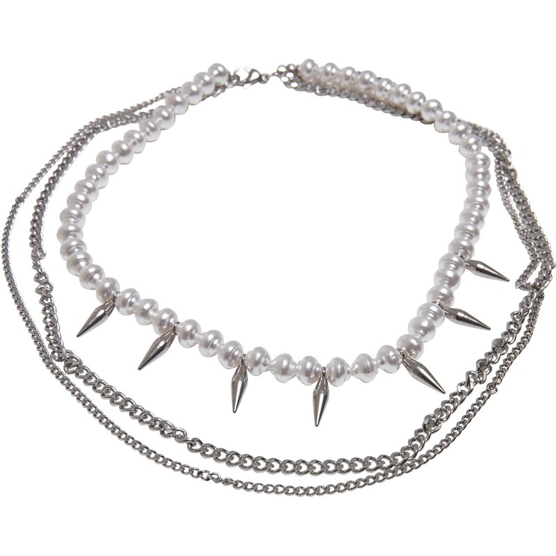 Urban Classics Meridian Pearl Layering Necklace - Silver Color 50646544