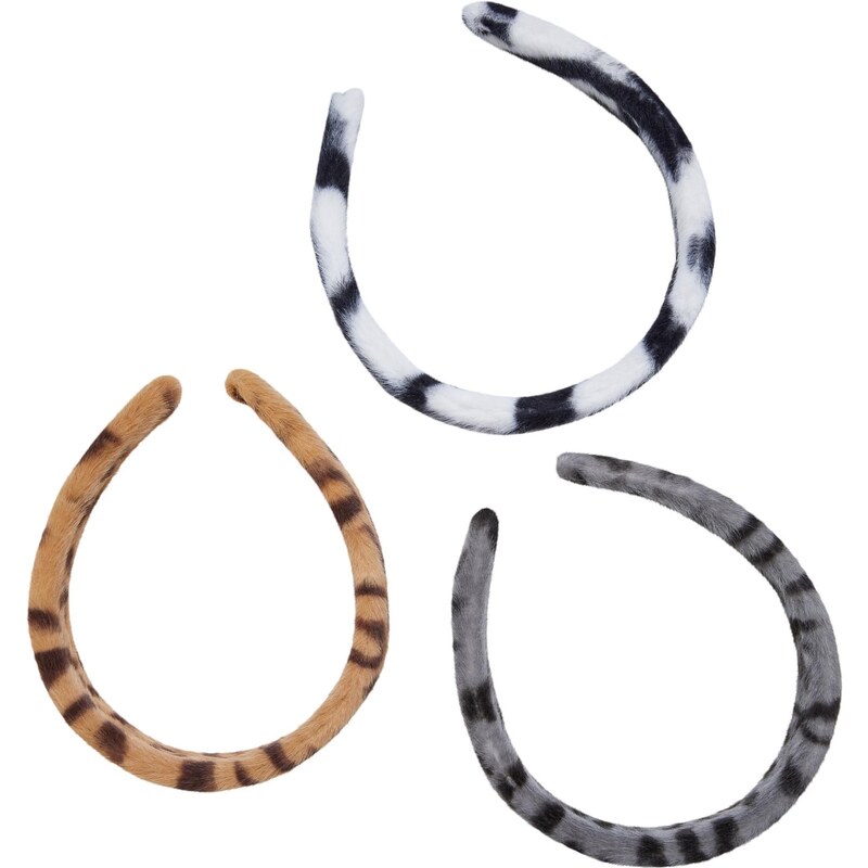 Urban Classics Headband made of imitation animal fur black/grey/beige 58365608
