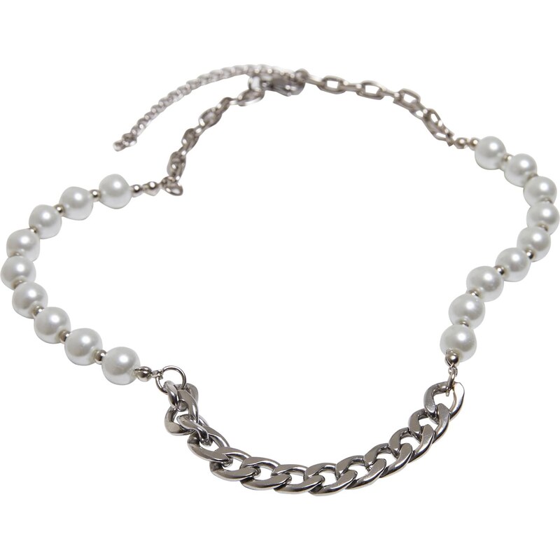 Urban Classics Chain necklace with various pearls - silver colors 50683406