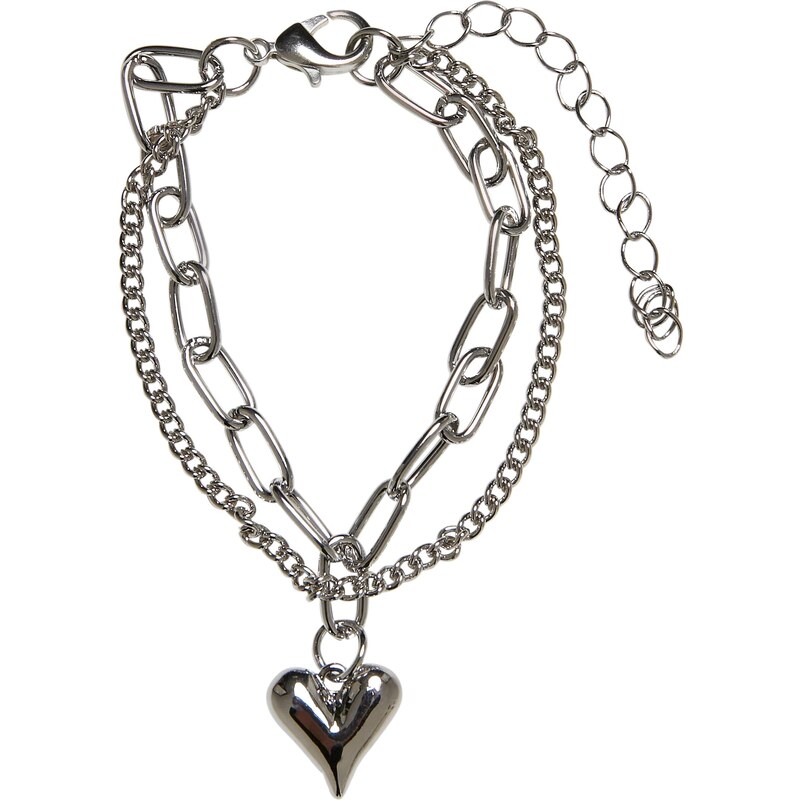 Urban Classics Heart Icon Layering Bracelet - Silver Color 50564027