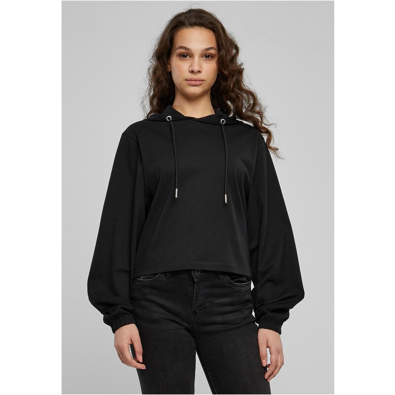 Urban Classics Womens Heavy Short Hoody - Black 51031836