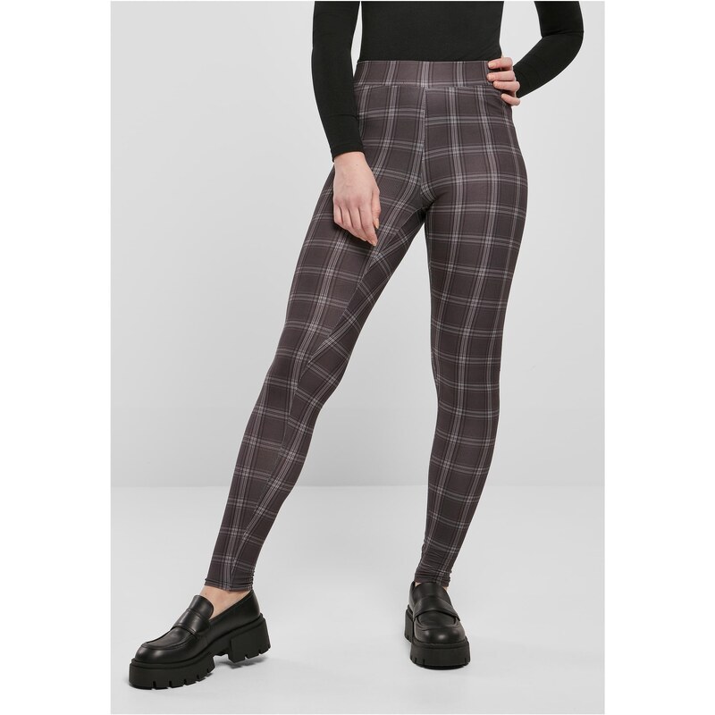 Urban Classics Womens Soft Leggings AOP - Black Plaid 50642757