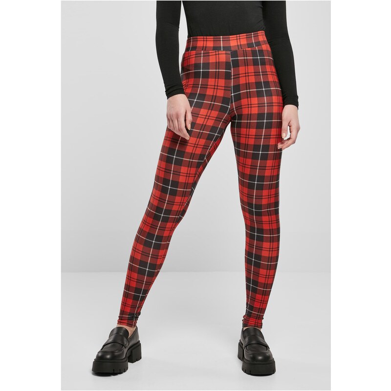 Urban Classics Womens Soft AOP Leggings in Red Cut 50649385