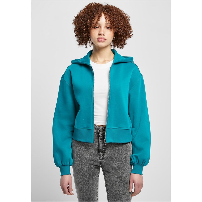 Urban Classics Womens Short Oversized Zipper Jacket Watergreen 50683867
