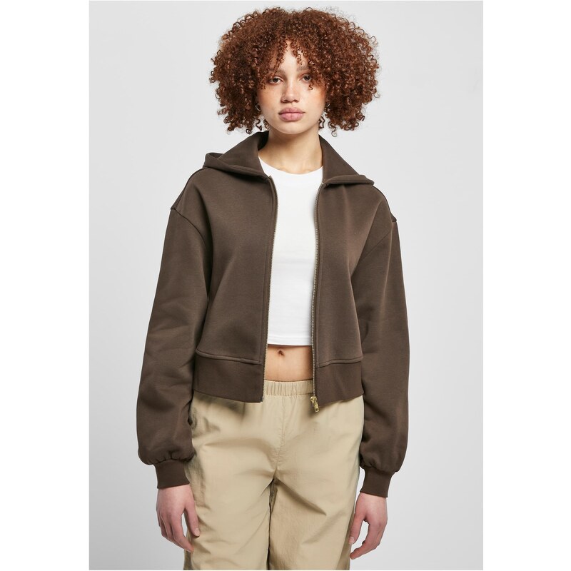 Urban Classics Womens short oversized jacket with zipper brown color 50664574
