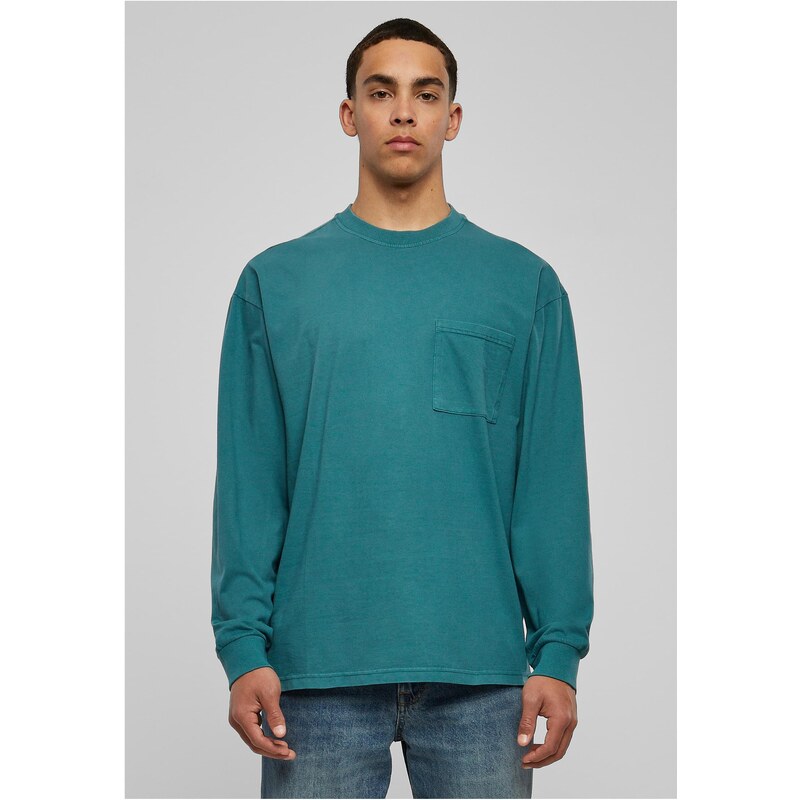 Urban Classics Pigment-dyed long-sleeved pocket teal 50664602