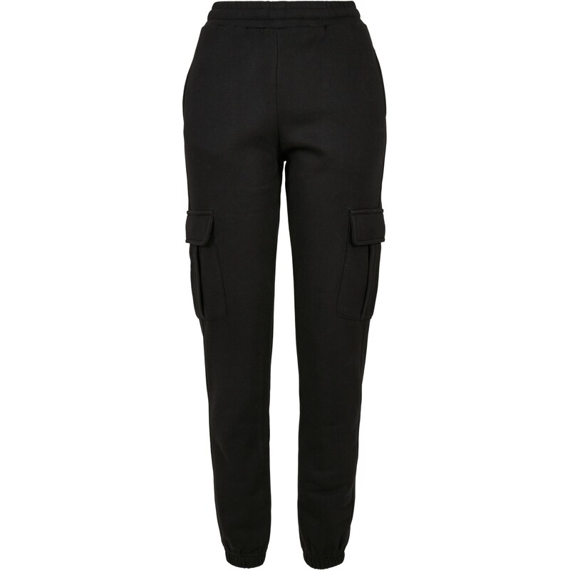 Urban Classics Womens Cargo Sweat High Waisted Trousers - Black 50682309