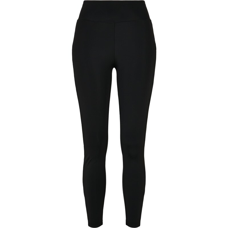 Urban Classics Dámske lesklé legíny s vysokým pásom a prúžkami čierna 50669931