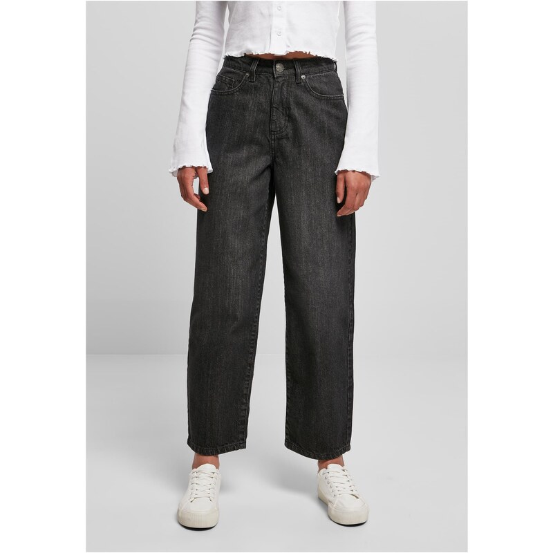 Urban Classics Womens High Waisted Denim Pants - Black 50658071