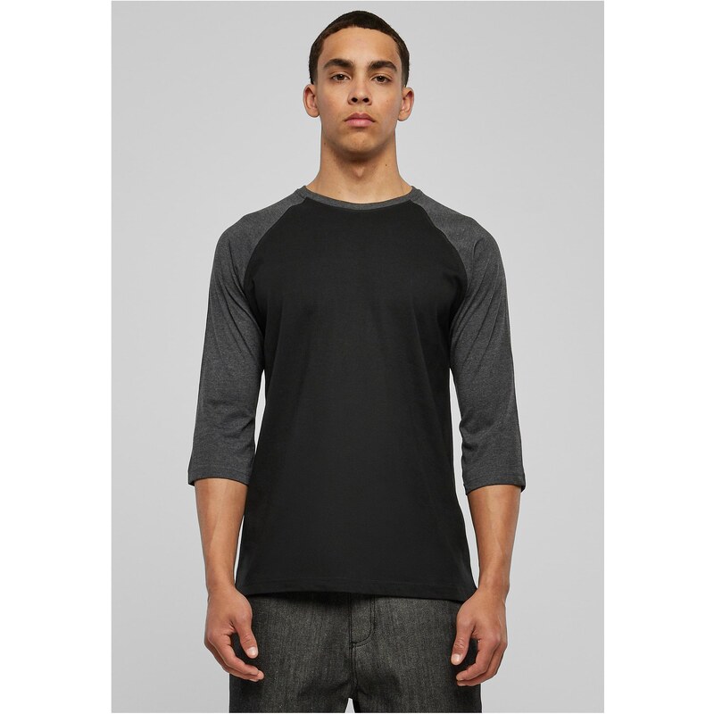 Urban Classics Contrasting 3/4 sleeve raglan t-shirt blk/cha 50524206