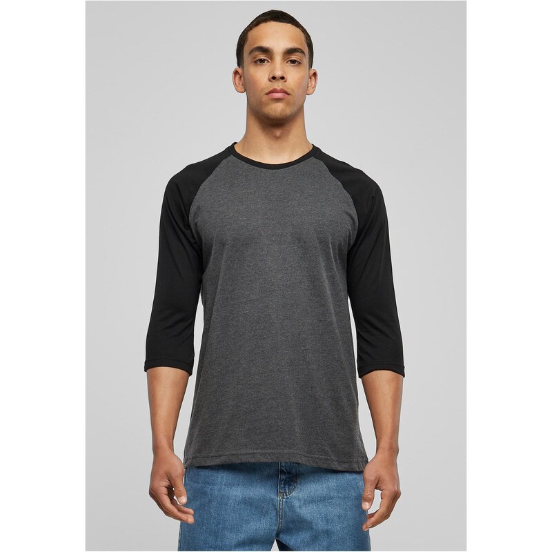 Urban Classics Contrasting 3/4 sleeve raglan t-shirt cha/blk 50641097
