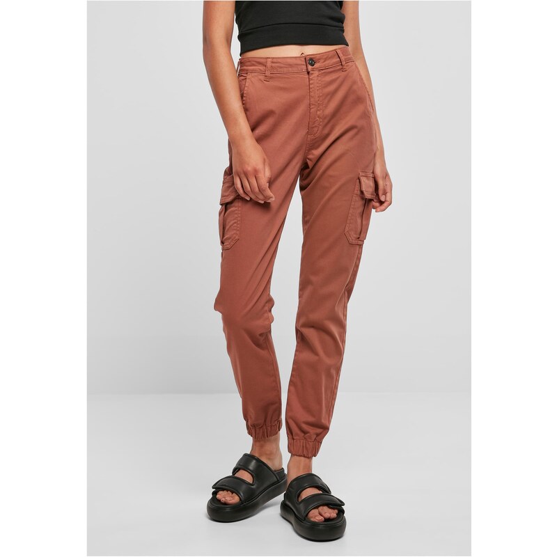 Urban Classics Womens Terracotta Cargo High-Waisted Trousers 50659518