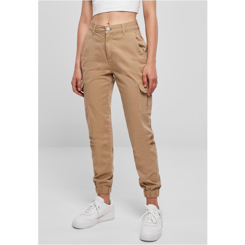 Urban Classics Womens high-waisted cargo trousers unionbeige 50679602