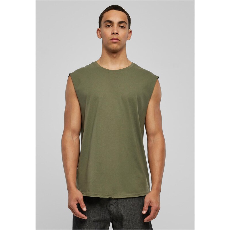 Urban Classics Olive sleeveless T-shirt with open hem 50603581