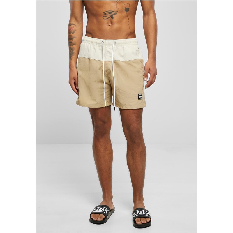 Urban Classics Mens Block Union Swimsuit Beige/Cream 50668332