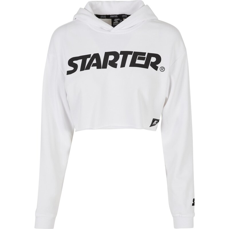 Starter Black Label Ladies Starter Cropped Hoody White 50688626