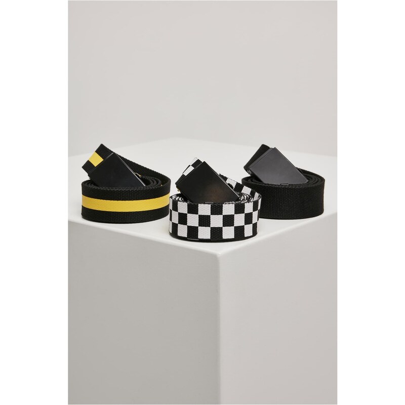 Urban Classics Belts Trio Black/White/Yellow 50665521