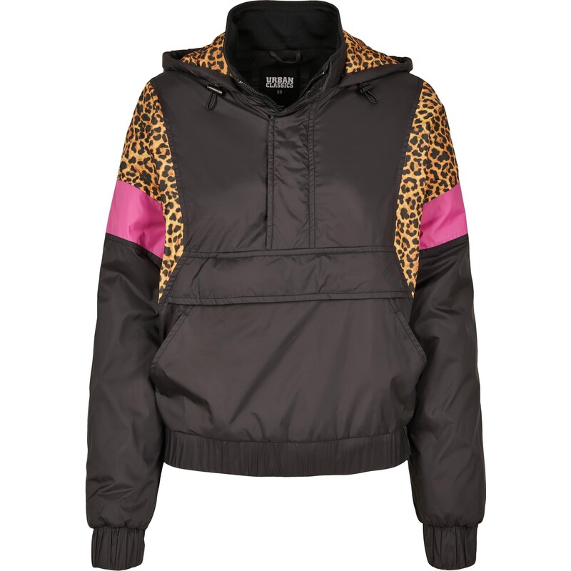 Urban Classics Womens jacket AOP Mixed Pull Over Black/leo 50643994