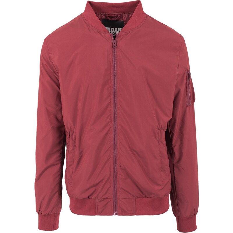 Urban Classics Ľahká bombardérska bunda vínová 50657634