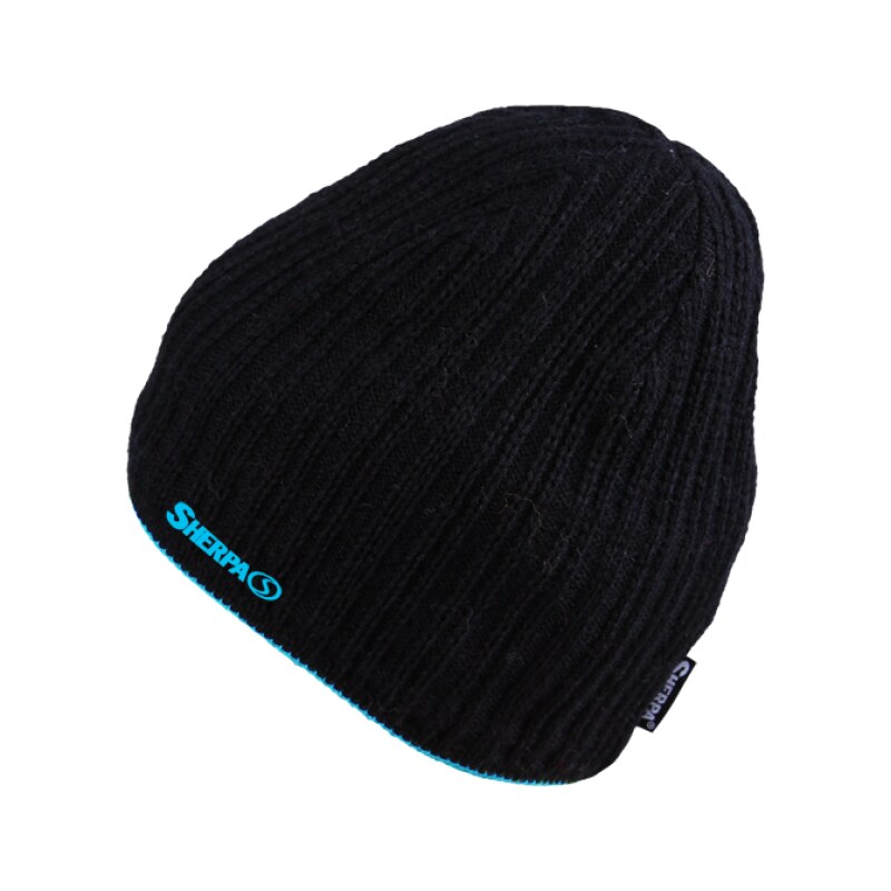 Pánska zimná čiapka Sherpa GILLES čierna/tyrkysová 46813630