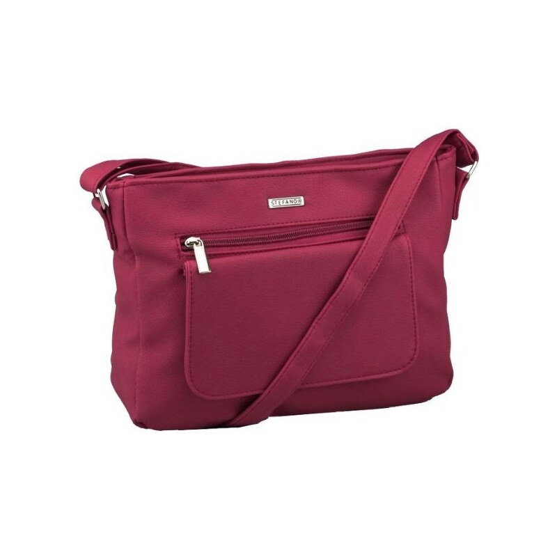 Praktická Dámska Kabelka cez rameno STEFANO 21x27x9 cm červená 47583279
