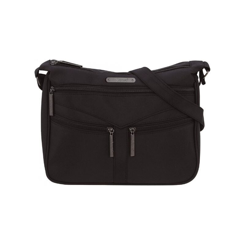 Praktická Dámska Kabelka cez rameno STEFANO 21x28x9 cm čierna 47583280