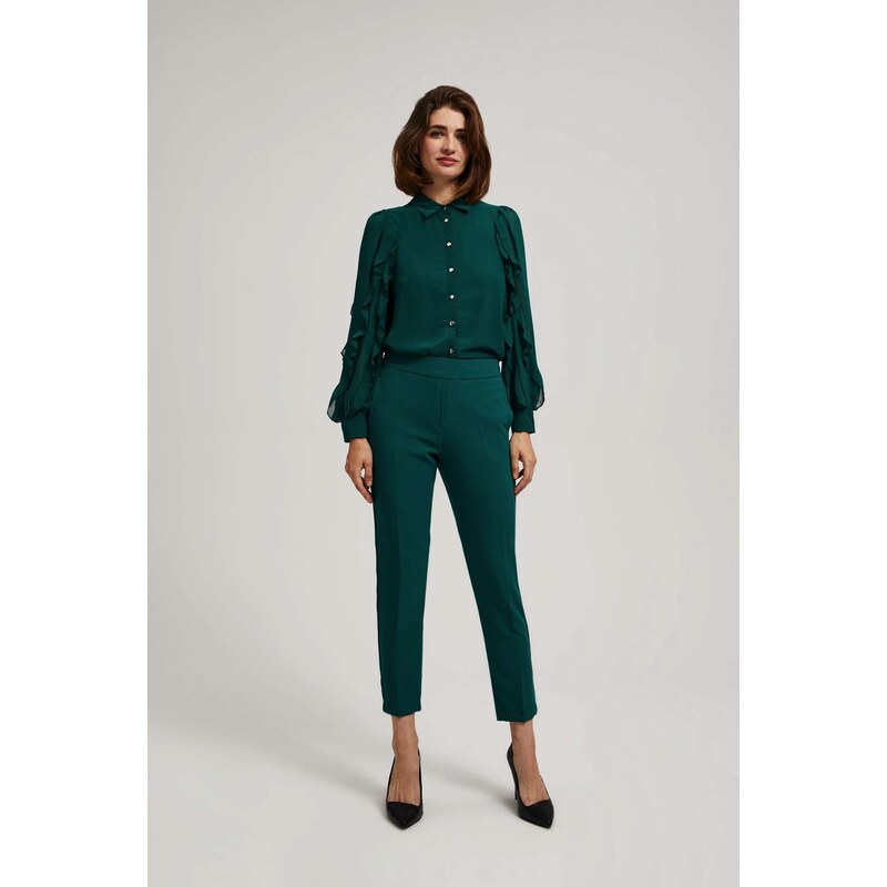 Marisse Emerald Green 7/8 Leg Crease Trousers 50651810