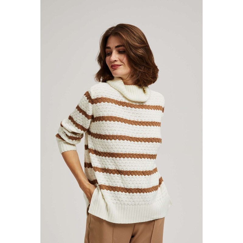 Marisse Striped Turtleneck Sweater 50688562