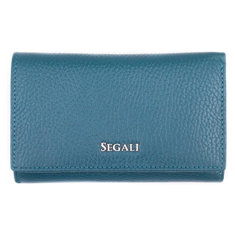 SEGALI Dámska kožená peňaženka SG-27074 petrolejová 46835428
