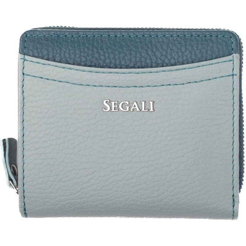 SEGALI Dámska kožená peňaženka SG-27544B Sage/Peacock Blue 46835434