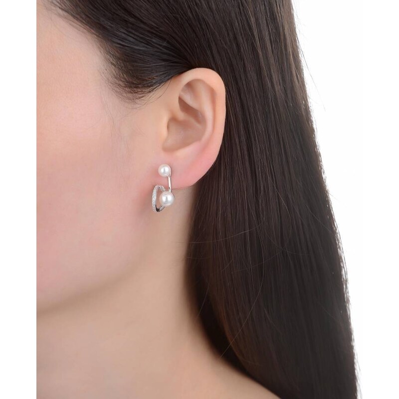 MOISS Originálne strieborné náušnice s perlou 2v1 E0003088 66579181