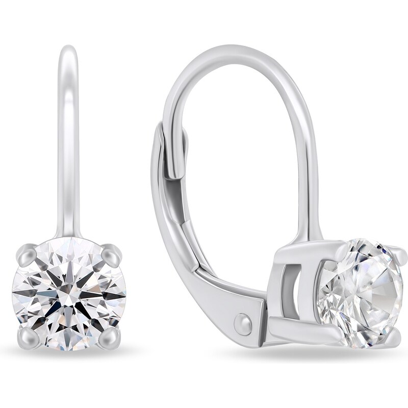 Brilio Silver Minimalistické strieborné náušnice so zirkónmi EA914W 66596203