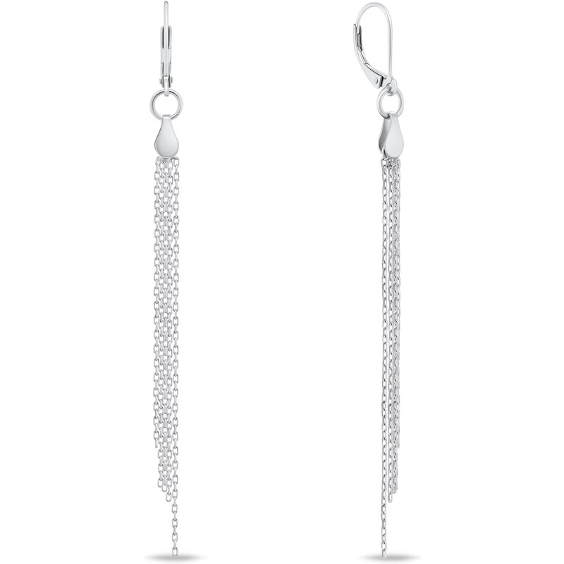 Brilio Silver Neprehliadnuteľné dlhé náušnice zo striebra EA915W 66589103