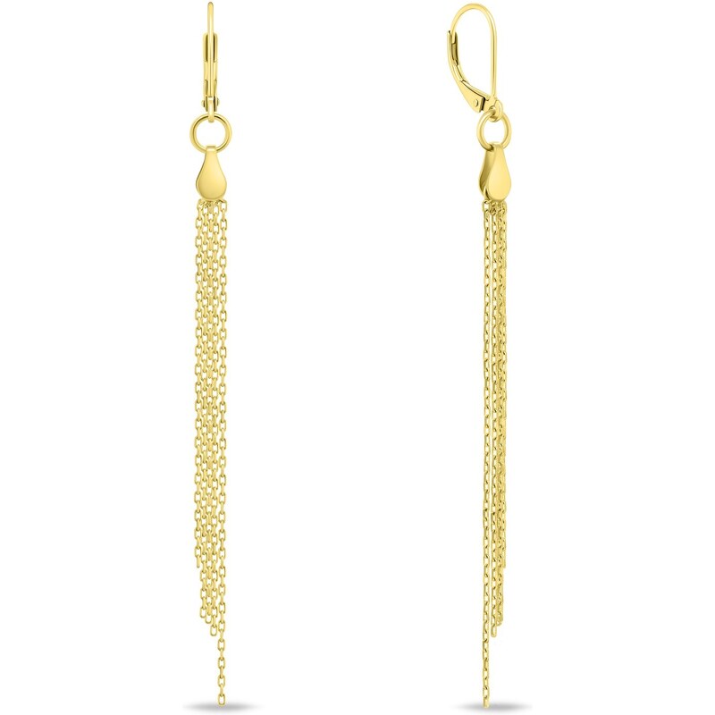 Brilio Silver Neprehliadnuteľné dlhé náušnice z pozláteného striebra 66582177