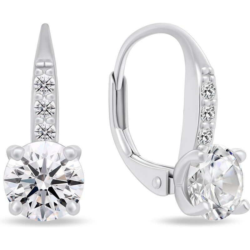 Brilio Silver Blyštivé strieborné náušnice so zirkónmi EA916W 66591452