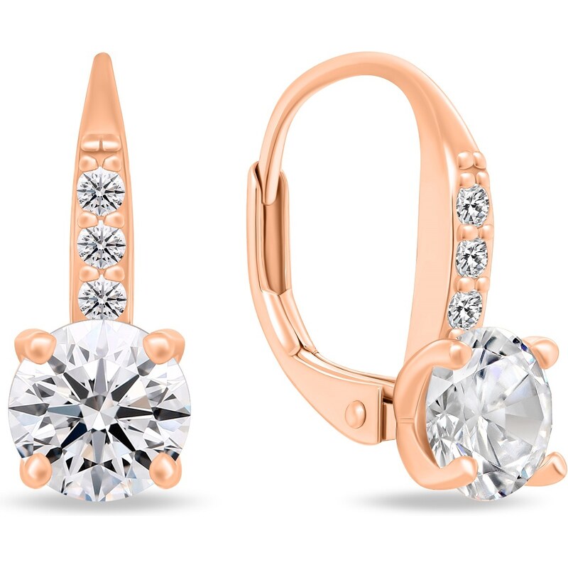 Brilio Silver Blyštivé bronzové náušnice so zirkónmi EA916R 66583575