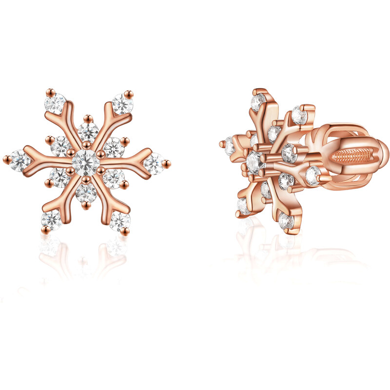 Olivie Strieborné náušnice SNEHOVÁ VLOČKA ROSE 7929 46927164