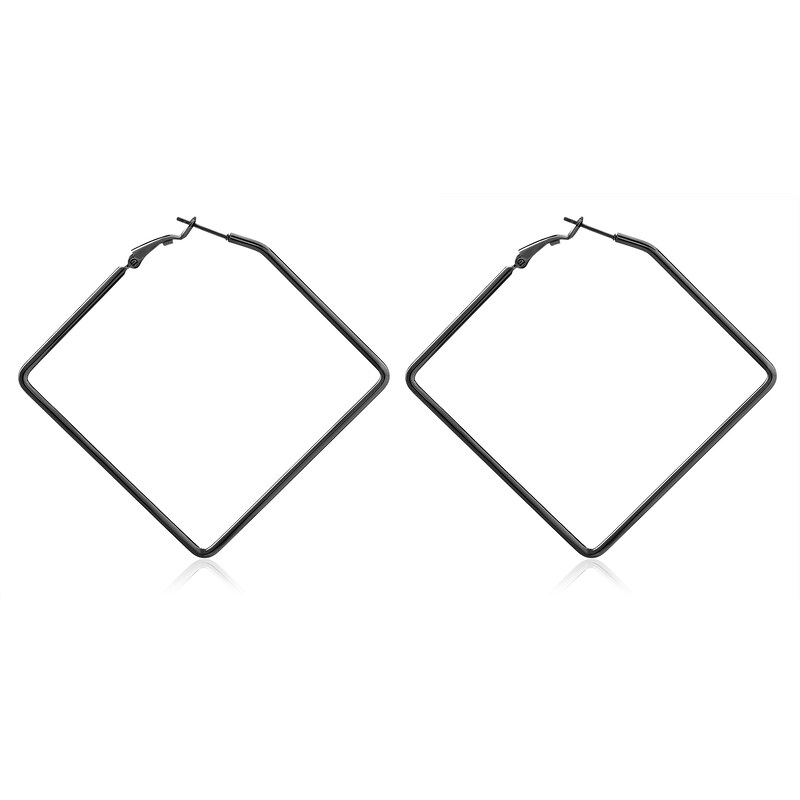 Troli Čierne náušnice kosoštvorec 66578237