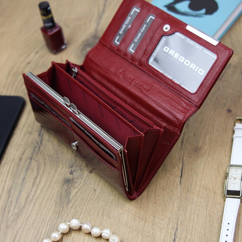 Dámska kožená peňaženka červená - Gregorio Alexia červená