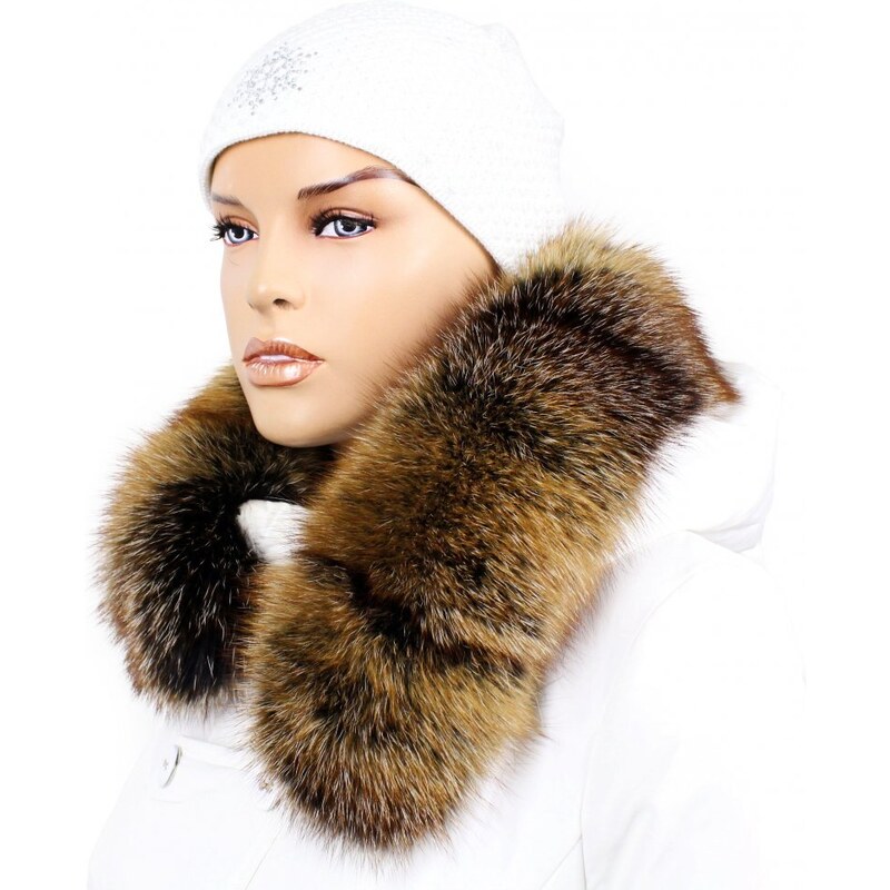 Sikora Kožušinový lem na kapucňu - golier líška snowtop black ginger 46857993