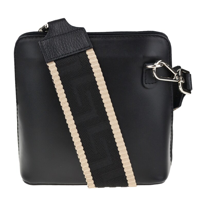 Čierna kožená talianska crossbody kabelka Grana Nera s prídavným 46858502