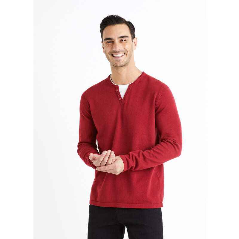 Červený pánsky sveter Celio Felano 50551365