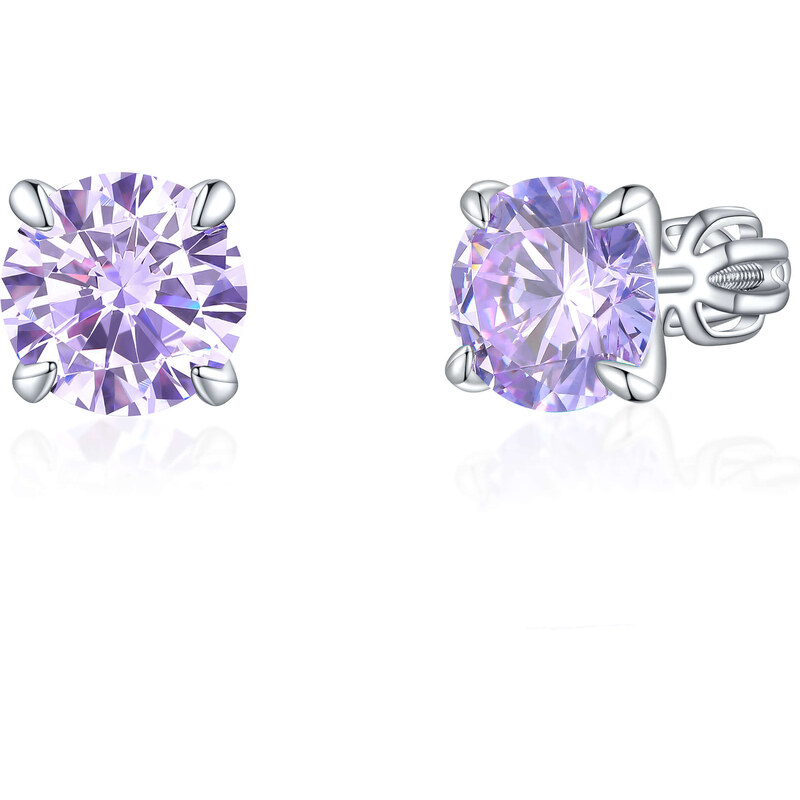 Olivie Strieborné 8mm náušnice PIPPI PURPLE 7973 47000891