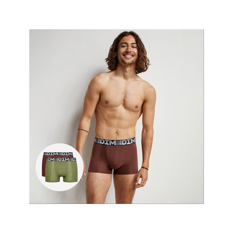 Pánske boxerky 2ks DIM COTTON 3D FLEX AIR BOXER 2x - DIM - green 49767323