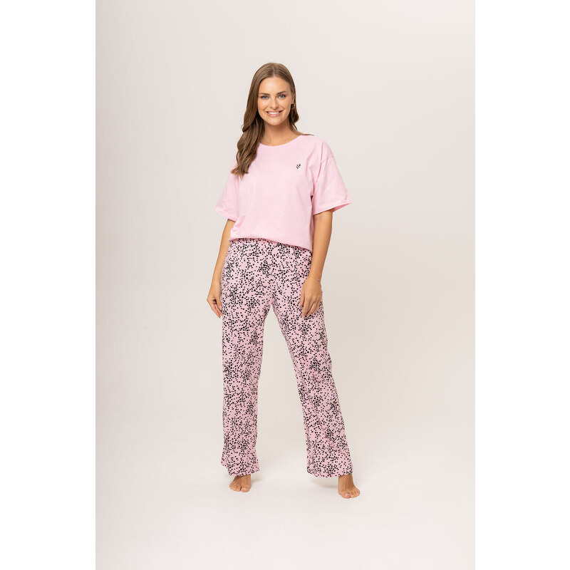 Dámske pyžamo 160/057 ružová vzor srdiečka - Karol 49777412