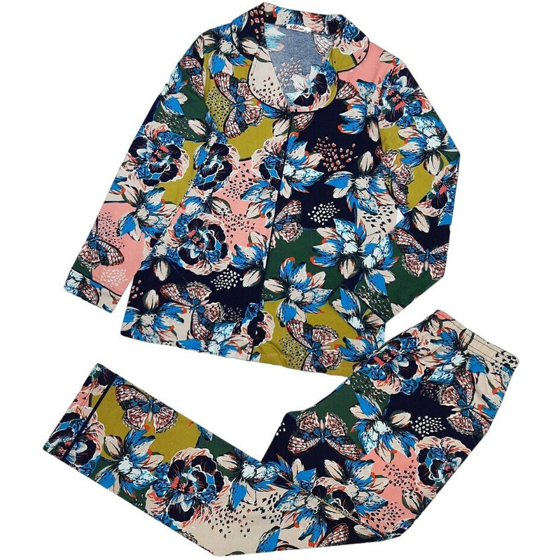 Dámske pyžamo 175/099 tm. modré s motýľmi - Karol 49777442